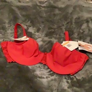 Red Lilyette minimizer bra